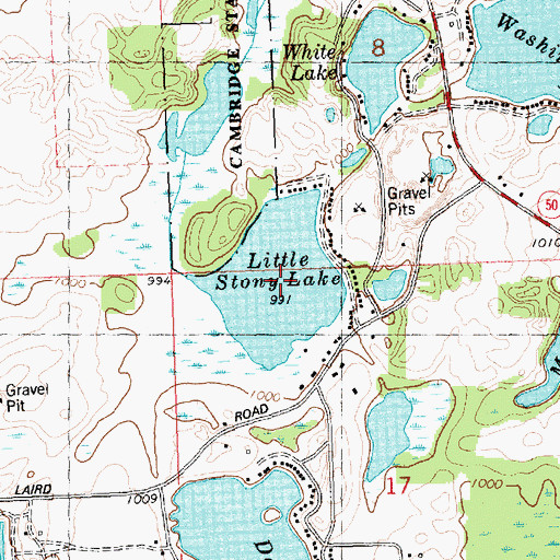 Topographic Map of Little Stony Lake, MI