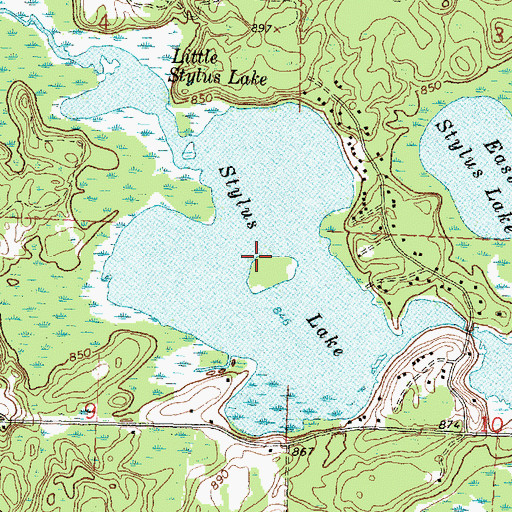 Topographic Map of Little Stylus Lake, MI