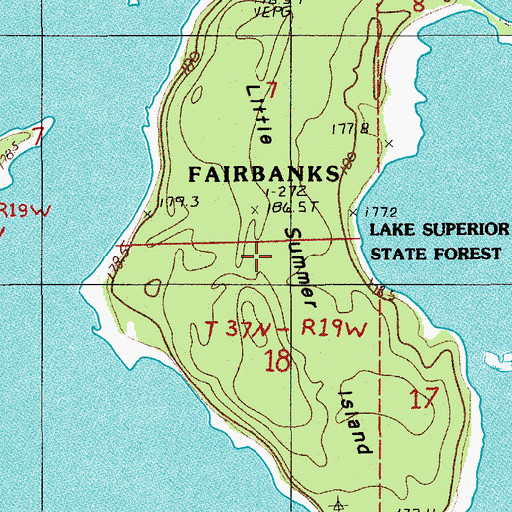 Topographic Map of Little Summer Island, MI