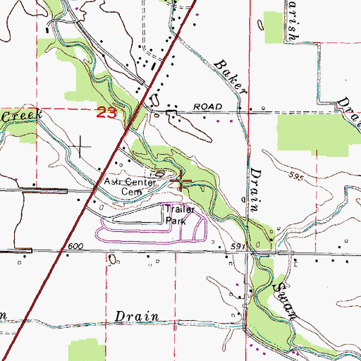 Topographic Map of Little Swan Creek, MI