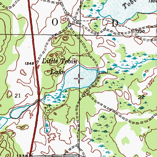 Topographic Map of Little Tobin Lake, MI