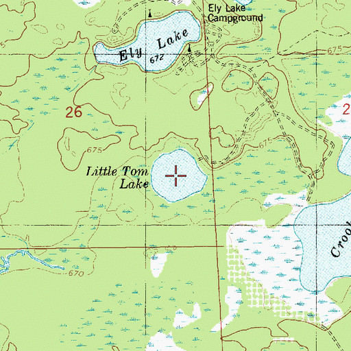 Topographic Map of Little Tom Lake, MI