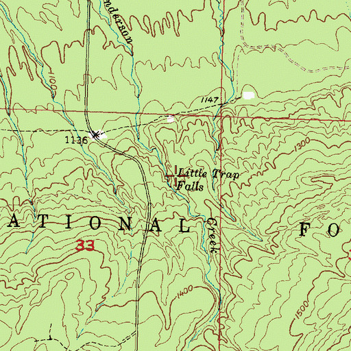 Topographic Map of Little Trap Falls, MI