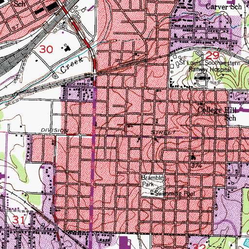 Topographic Map of College Hill Missionary Baptist Church, AR