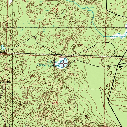 Topographic Map of Little Trout Lake, MI