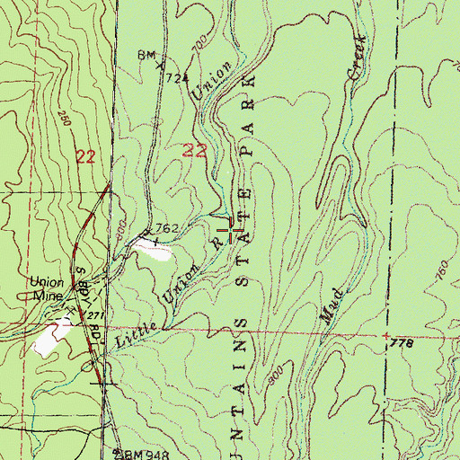 Topographic Map of Little Union River, MI
