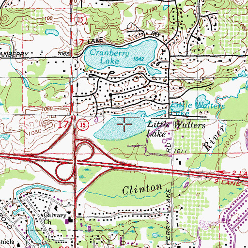 Topographic Map of Little Walters Lake, MI