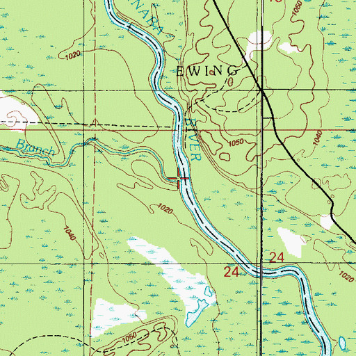 Topographic Map of Little West Branch Escanaba River, MI