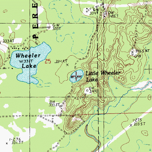 Topographic Map of Little Wheeler Lake, MI