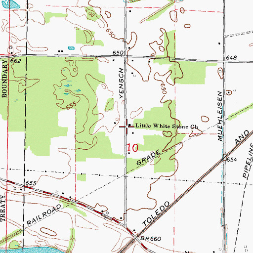 Topographic Map of Little White Stone Church, MI