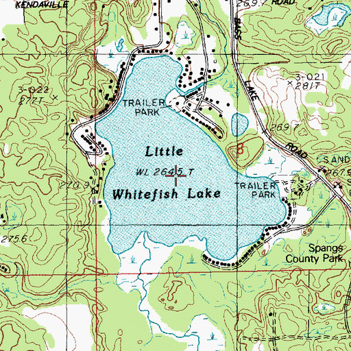 Topographic Map of Little Whitefish Lake, MI