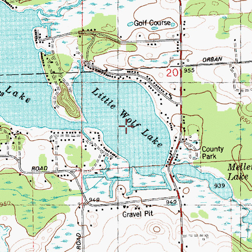 Topographic Map of Little Wolf Lake, MI