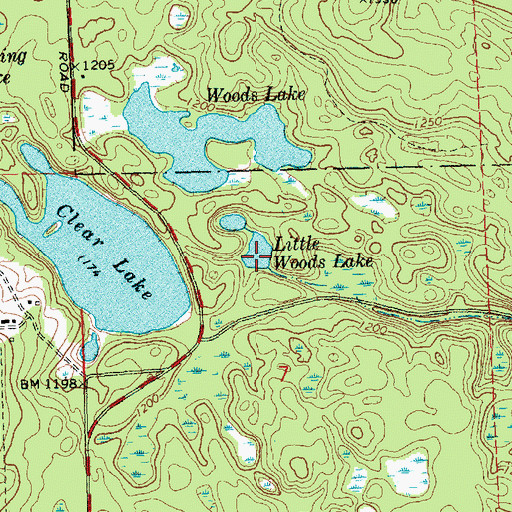 Topographic Map of Little Woods Lake, MI