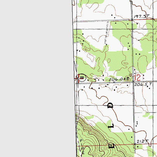 Topographic Map of Littlefield Church, MI