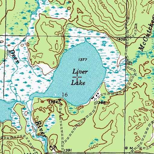Topographic Map of Liver Lake, MI