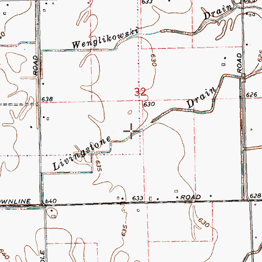 Topographic Map of Livingstone Drain, MI