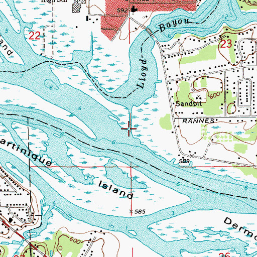 Topographic Map of Lloyd Bayou, MI