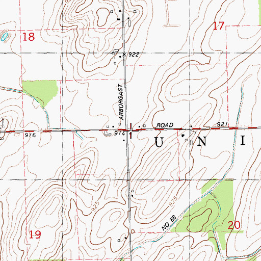Topographic Map of Lincoln School, MI