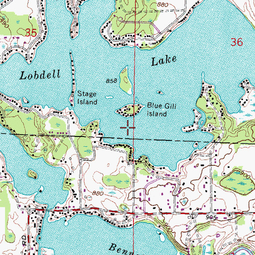 Topographic Map of Lobdell Lake, MI