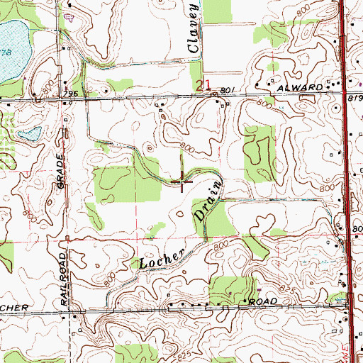 Topographic Map of Locher Drain, MI