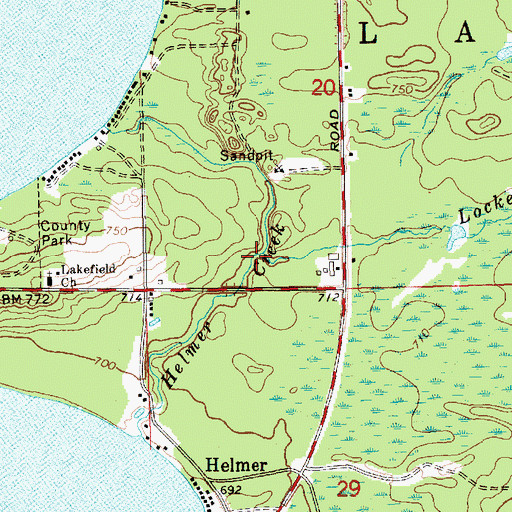 Topographic Map of Locke Creek, MI