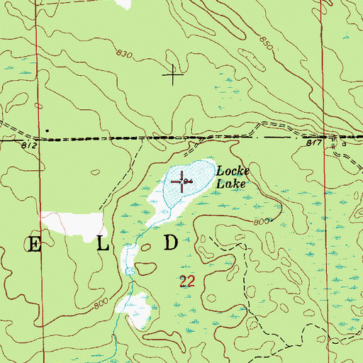 Topographic Map of Locke Lake, MI