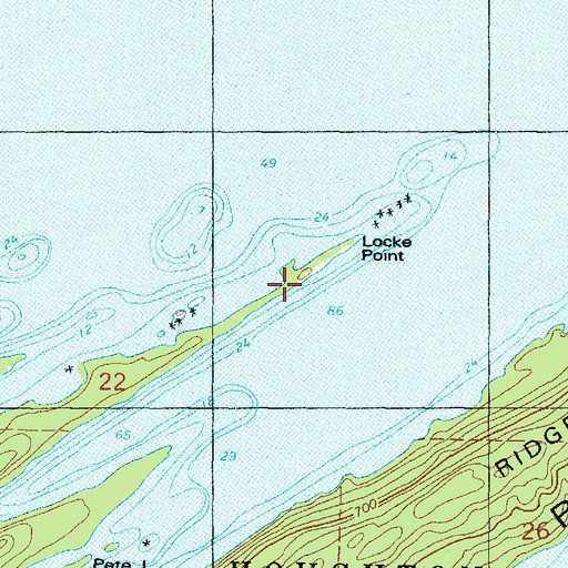 Topographic Map of Locke Point, MI