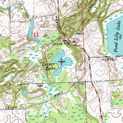 Topographic Map of Locker Lake, MI