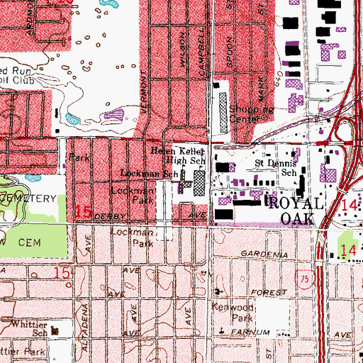 Topographic Map of Lockman School, MI