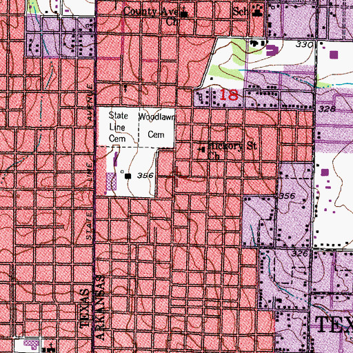 Topographic Map of First Church of Christ Scientist, AR