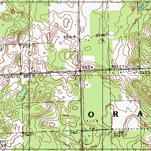 Topographic Map of Lodi Church, MI