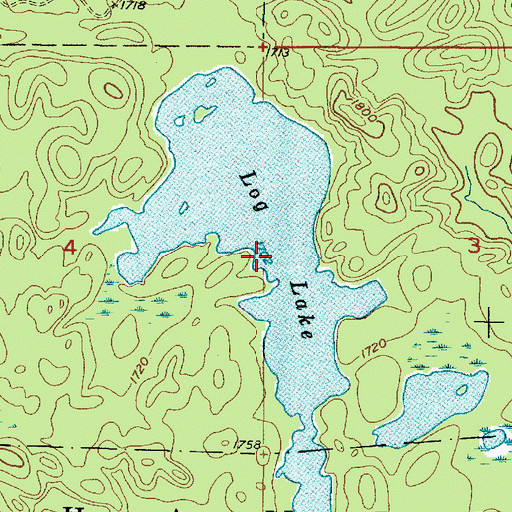 Topographic Map of Log Lake, MI