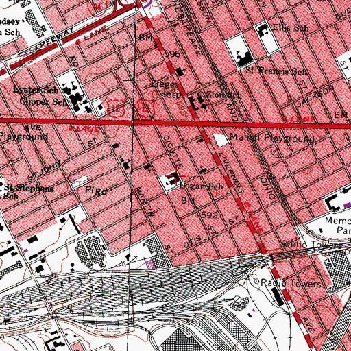 Topographic Map of Logan School, MI