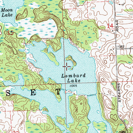 Topographic Map of Lombard Lake, MI