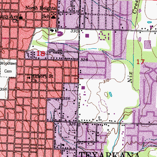Topographic Map of First Congregational Methodist Church, AR