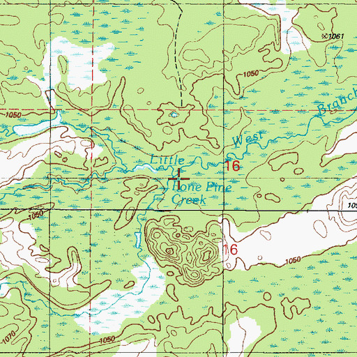 Topographic Map of Lone Pine Creek, MI