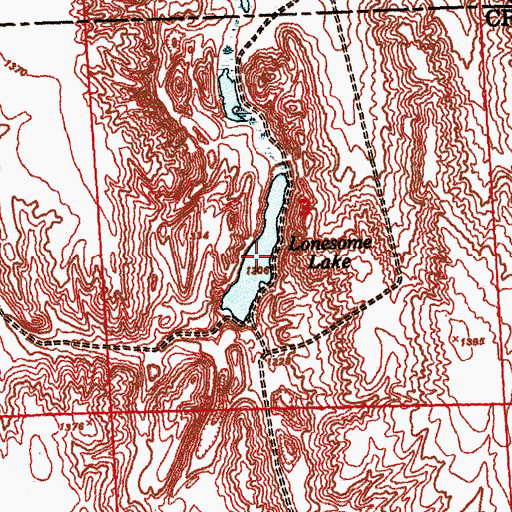 Topographic Map of Lonesome Lake, MI