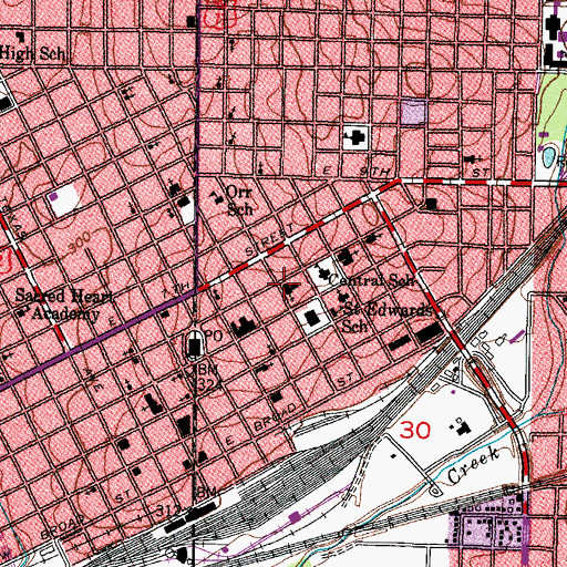 Topographic Map of First United Methodist Church, AR