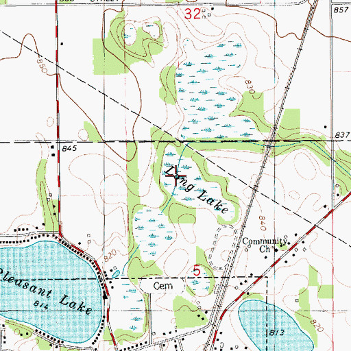 Topographic Map of Long Lake, MI