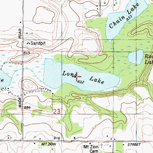 Topographic Map of Long Lake, MI