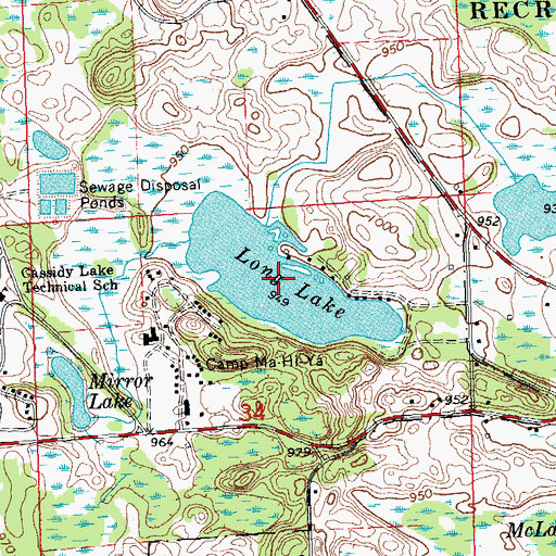 Topographic Map of Long Lake, MI