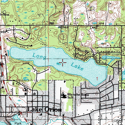 Topographic Map of Long Lake, MI