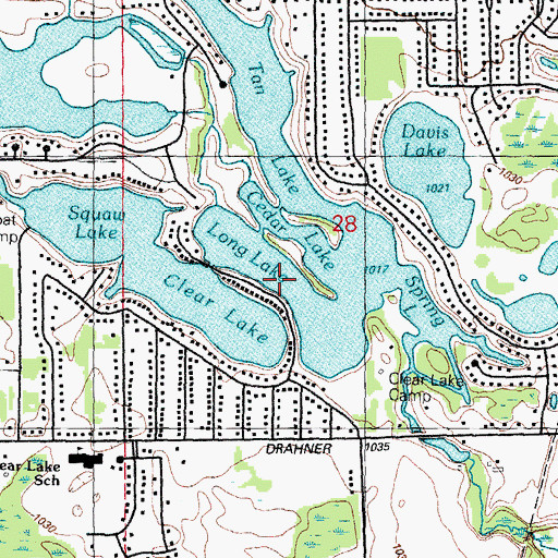 Topographic Map of Long Lake, MI