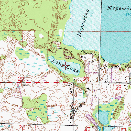 Topographic Map of Long Lake, MI