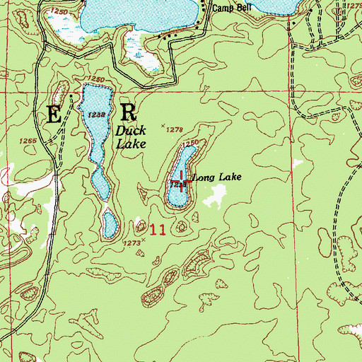 Topographic Map of Long Lake, MI