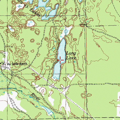 Topographic Map of Long Lake, MI