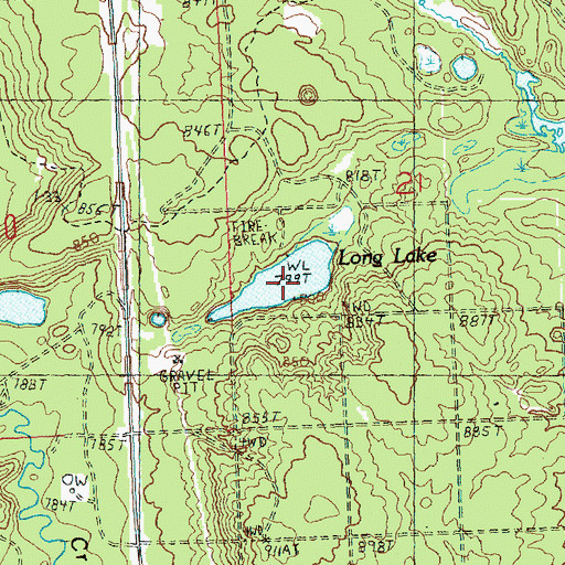 Topographic Map of Long Lake, MI