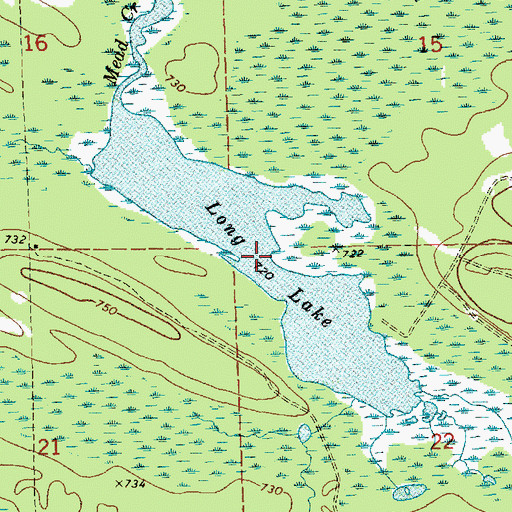 Topographic Map of Long Lake, MI