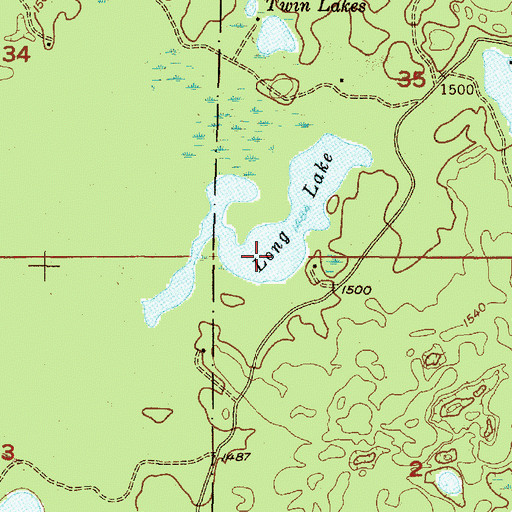 Topographic Map of Long Lake, MI