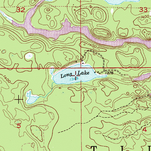 Topographic Map of Long Lake, MI